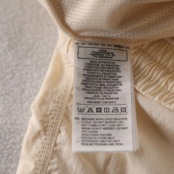 Adidas Ess Wvn Shorts Mens XL Beige Elastic Waist Drawstring Logo Casual - Picture 10 of 10